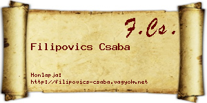 Filipovics Csaba névjegykártya